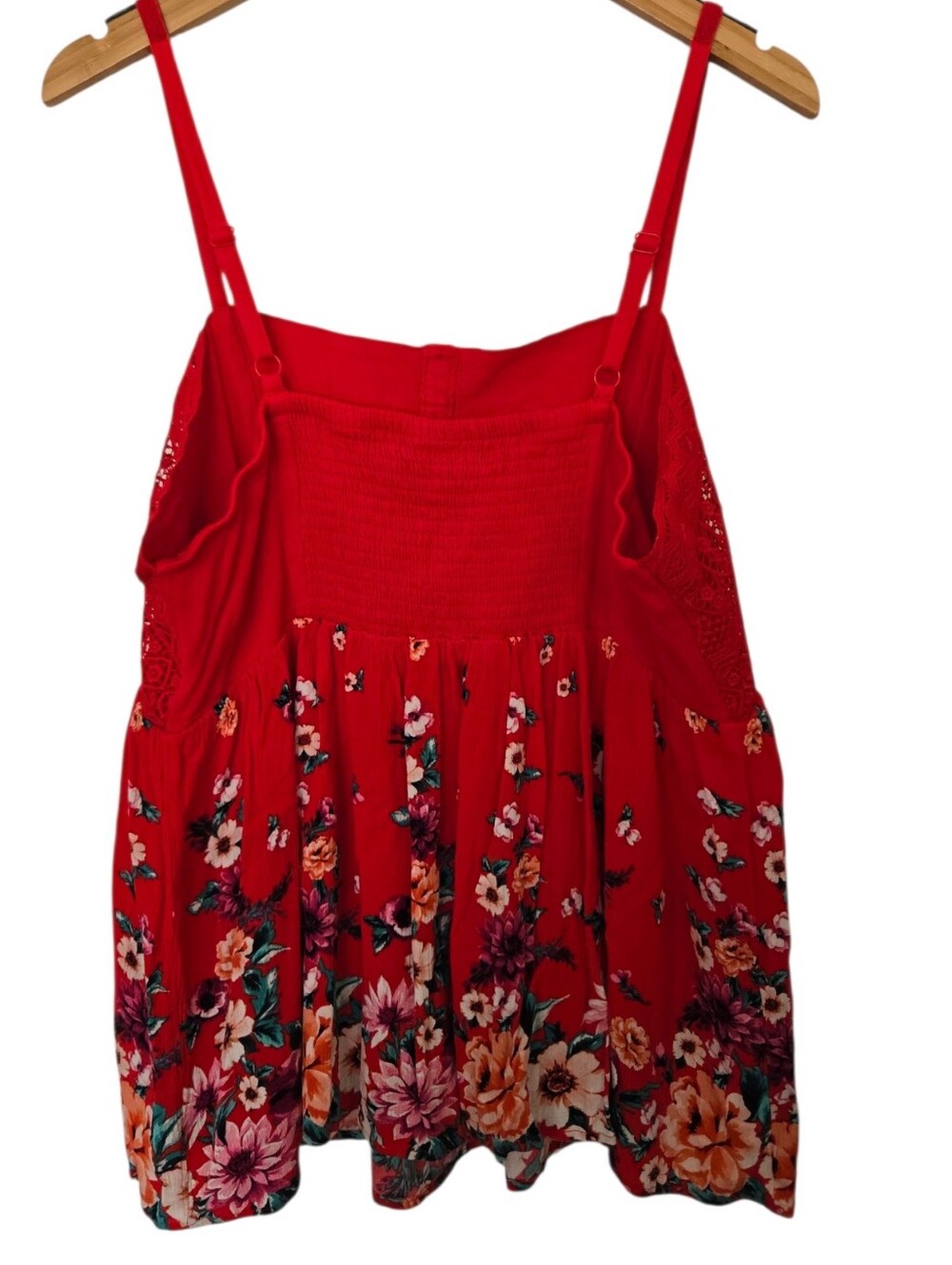 Torrid Red Lace Floral Babydoll Cami Tank Size 2 - Picture 5 of 8